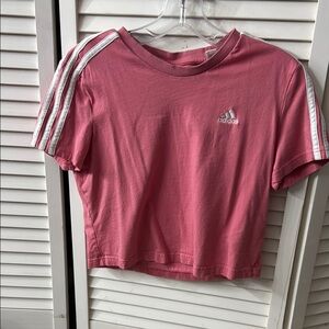 Adidas Pink Cropped T-Shirt